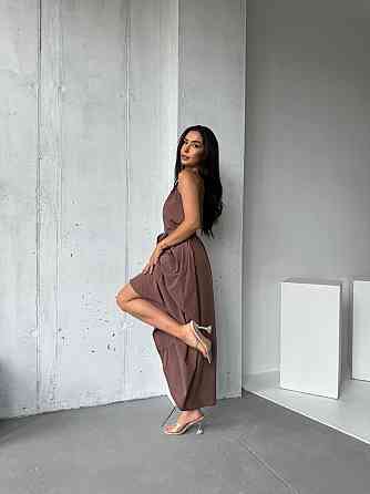 Жіночий літній сарафан максі "Charlotte" оптом | Норма і батал Шоколадний, 42-44 Київ