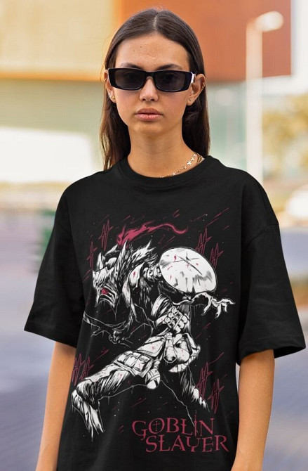 Футболка для хлопчика з аніме принтом Гоблін Слайер Аніме Манга оверсайз (зріст від 165 до 180) Чорний AnimeJ0821m Дніпро - фото 5