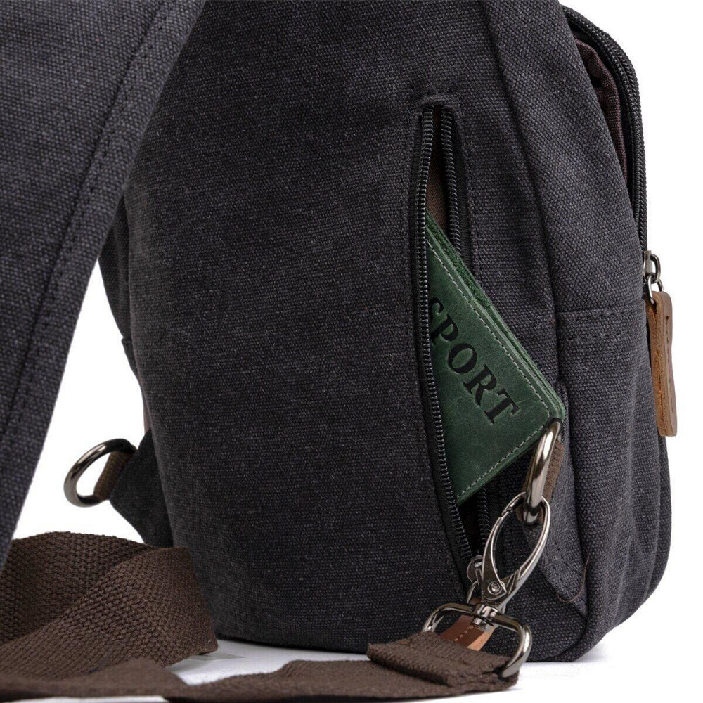 Сумка через плечо текстильная Vintage 20077 Черная Киев - изображение 4