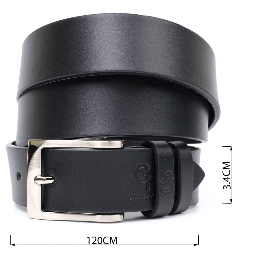 Брючний ремінь для чоловіків з натуральної шкіри GRANDE PELLE 11674 Чорний Київ - фото 8