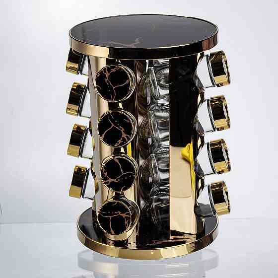 Карусель для спецій 16 баночок чорний мармур Київ