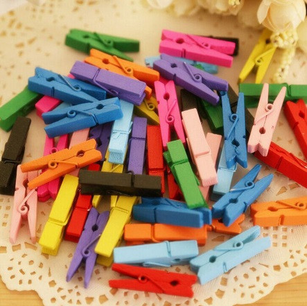 Маленькие прищепки декоративные 50 штук 3 см разноцветный Киев - изображение 1