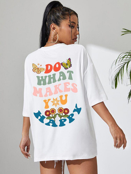 Футболка жіноча з принтом  48 Біла 2664085834 Дніпро - фото 1