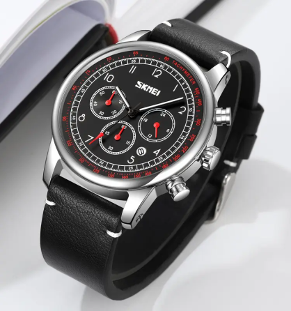 Часы наручные классические Skmei 9318 (Черный с черным циферблатом) Винница