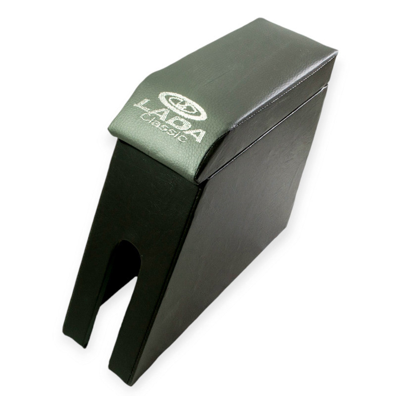 Підлокітник ваз 2101-06 сірий з вишивкою (шкірозамінник) Мукачево - фото 1