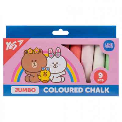 Мел Yes цветные Line Friends 9 шт JUMBO (400502) Винница