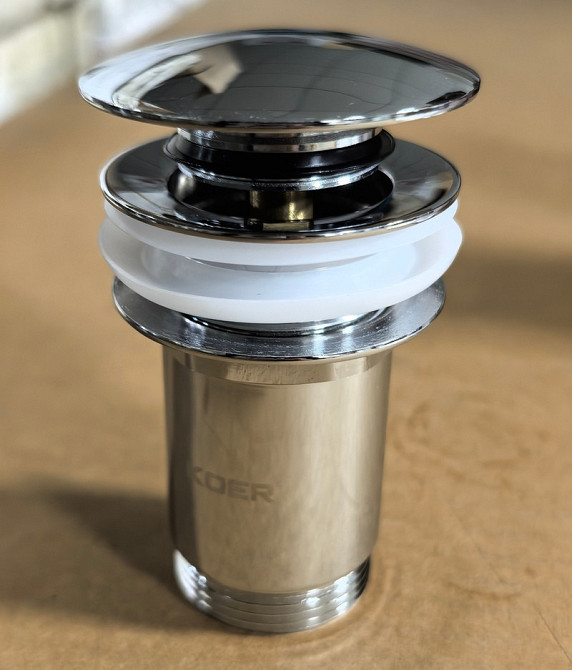 Донний клапан для раковини Koer PW-08-01 1 1/4''  без переливу автоматичний СLICK-СLACK Колір хром ( 18108 ) Харьков - изображение 3