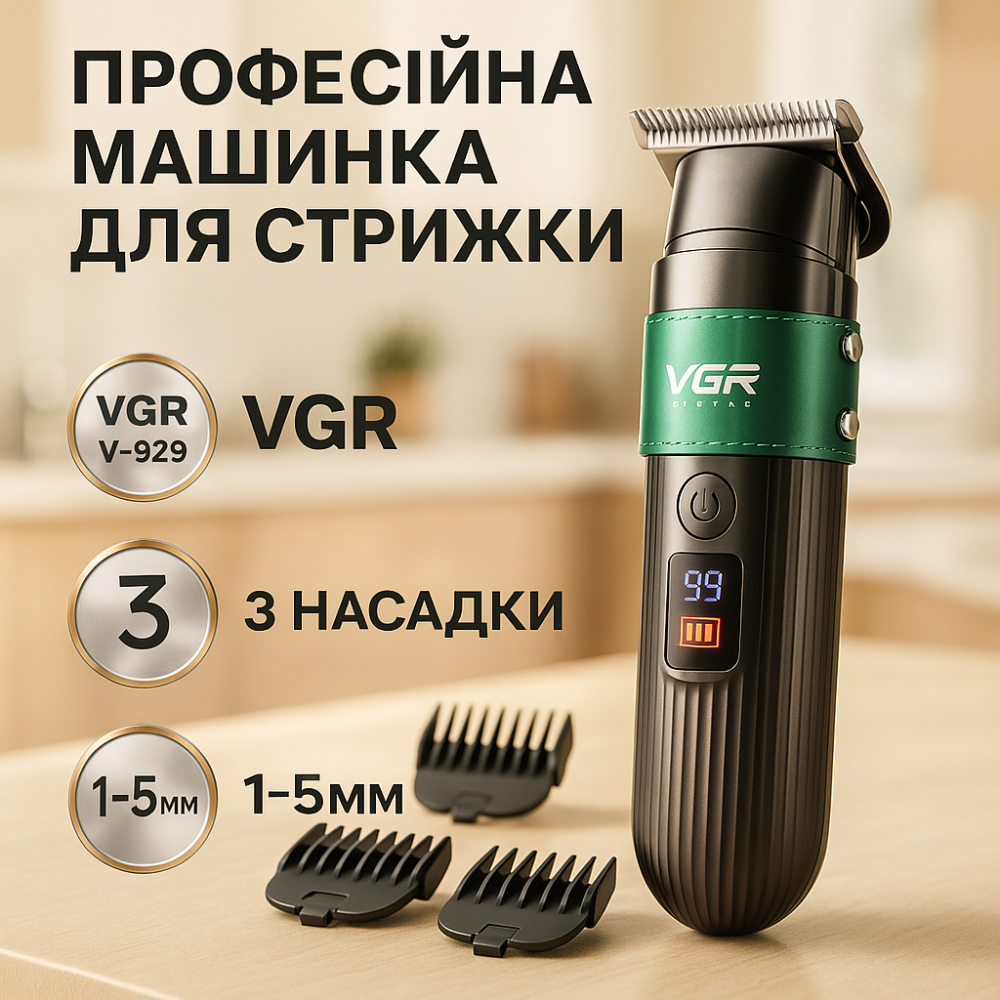 Машинка для стрижки волосся електрична VGR V-929, Тример для стрижки волосся потужний LK-46 Львів - фото 16