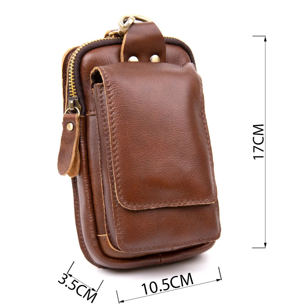 Барсетка поясная мужская Коричневая (Vintage) Киев - изображение 8