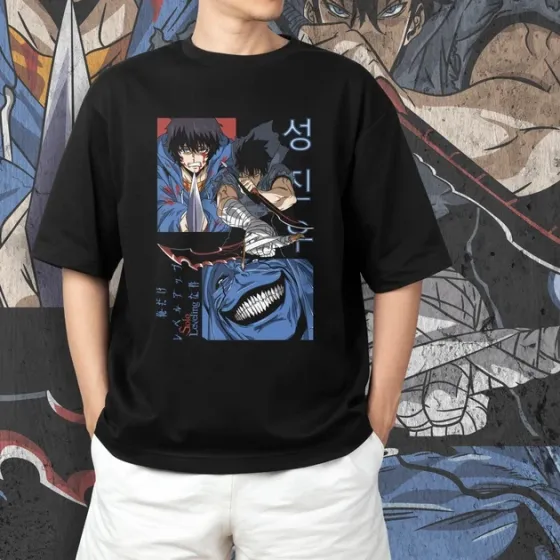 Футболка для подростка мальчика с принтом 140olo Leveling 140ung Jin-Woo Размер 160 Anime10637 Днепр