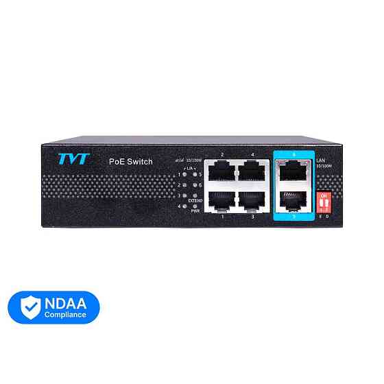 PoE-комутатор 6-портовий TVT TD-B2204S1-PEU з 4 портами PoE (77-00385) Київ