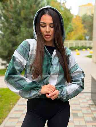 Жіночий повсякденний бомбер із подвійним капюшоном кашемір карта Зелений, 48/50 Одеса