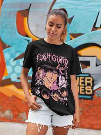 Футболка для мальчика аниме Магическая битва оверсайз (рост от 165 до 180 ) Черний AnimeJ0861m Днепр