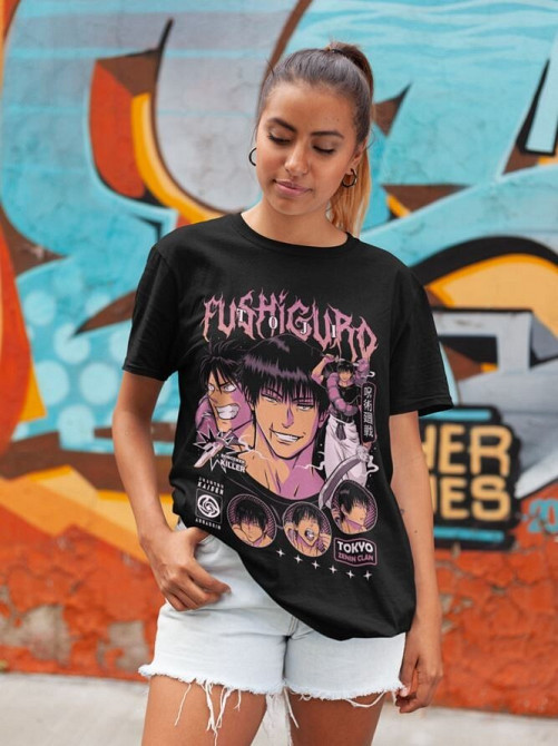 Футболка для мальчика аниме Магическая битва оверсайз (рост от 165 до 180 ) Черний AnimeJ0861m Днепр - изображение 4