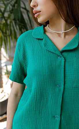 Жіночий літній костюм шорти і сорочка L Зелений Харків