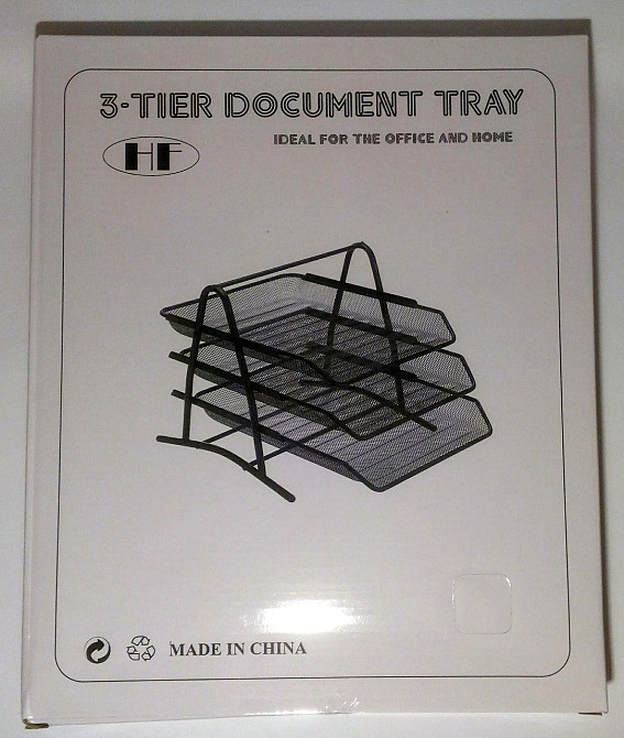 Лоток для документов горизонтальный, металлический черный, 3 секции Павлоград - изображение 3