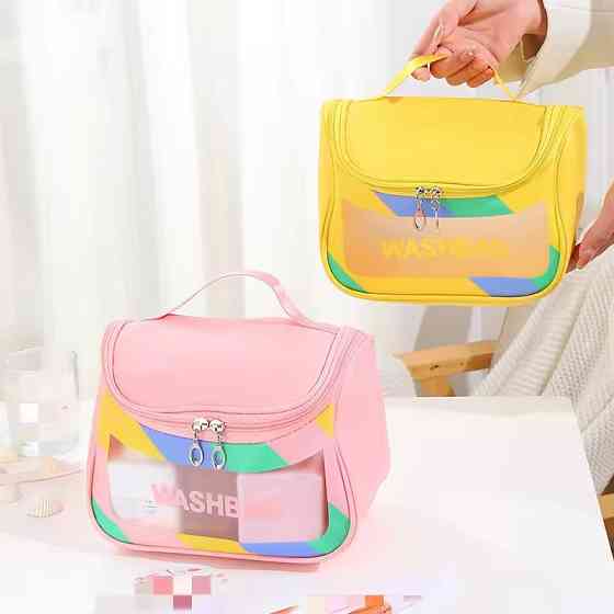 Косметичка женская прозрачная, для ванных пренадлежностей, дорожная, водонепроницаемая, желтая Каменец-Подольский