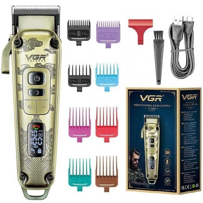 Аккумуляторная беспроводная машинка - триммер для стрижки волос VGR V005 8 насадок для длины Одесса - изображение 2