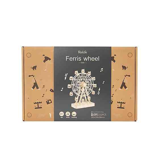 Конструктор Robotime Оглядове колесо 232 деталей. Дерев`яна 3D модель з музикою 28*10*34 см Київ