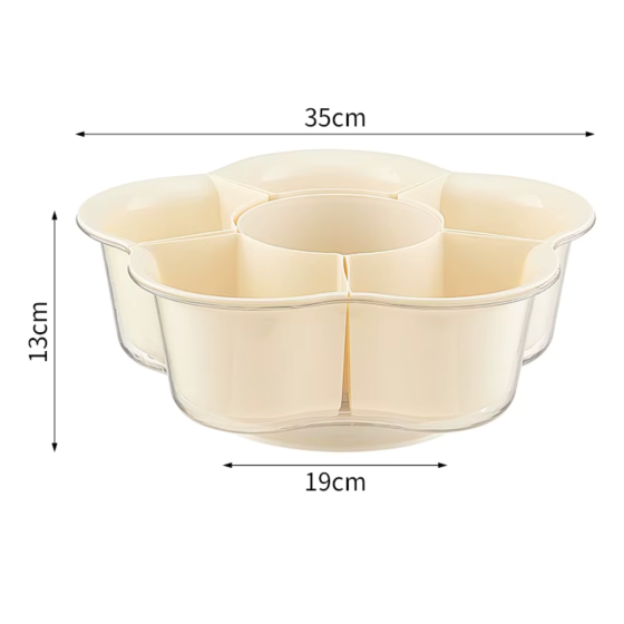 Контейнер для кухни с вращающейся конструкцией, пищевой органайзер с 6 отделениями, прозрачно-бежевый Каменец-Подольский