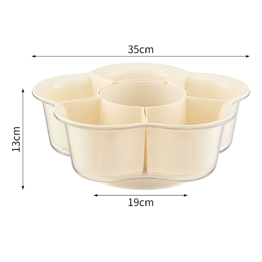 Контейнер для кухни с вращающейся конструкцией, пищевой органайзер с 6 отделениями, прозрачно-бежевый Каменец-Подольский - изображение 5