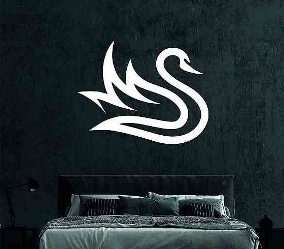 Декоративне настінне Панно «Лебідь», Декор на стіну 110*87 см, Білий Київ