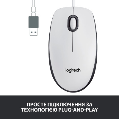 Мышка Logitech M100 USB White (910-006764) Винница - изображение 3