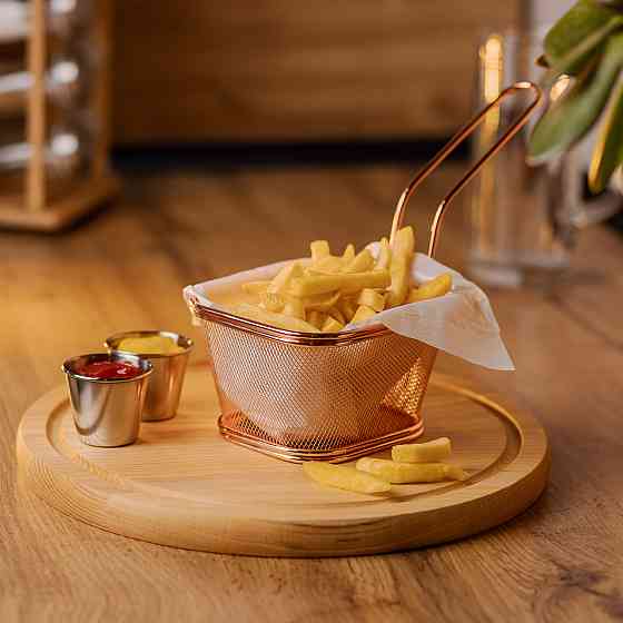 Корзина для картоплі фрі та снеків, 13×11 см, Рожева золото Київ