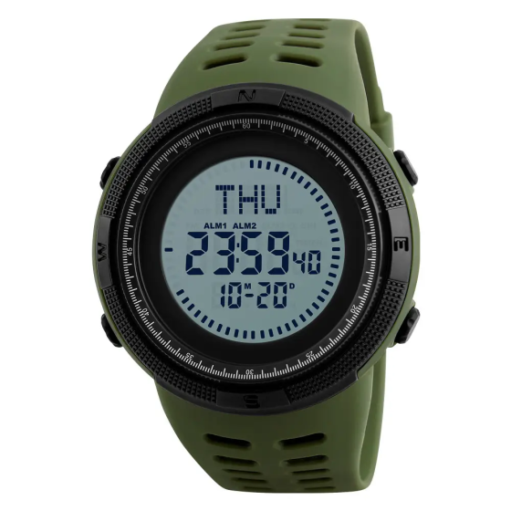 Часы мужские спортивные с компасом Skmei 1254 Compass (Зеленый) Винница