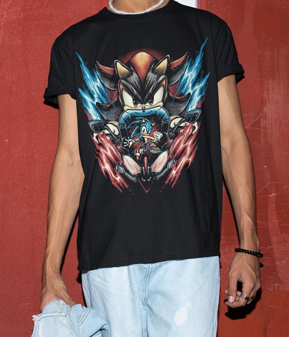 Футболка аниме Хероес Соник Хероес Винтаге оверсайз (S/M/L) Черний AnimeJ1109 Днепр - изображение 2