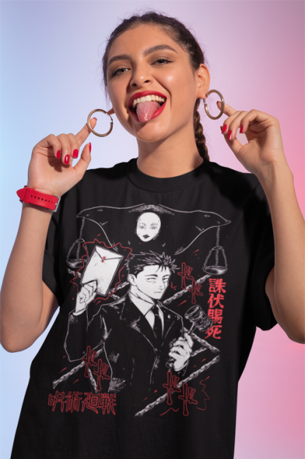 Футболка для хлопчика з аніме принтом Магічна битва оверсайз (зріст від 165 до 180) Чорний AnimeJ0189m Дніпро - фото 1