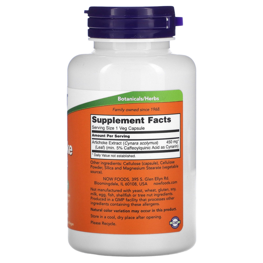 Артишок екстракт Now Foods Artichoke Extract 450mg 90 розт капс Київ - фото 4