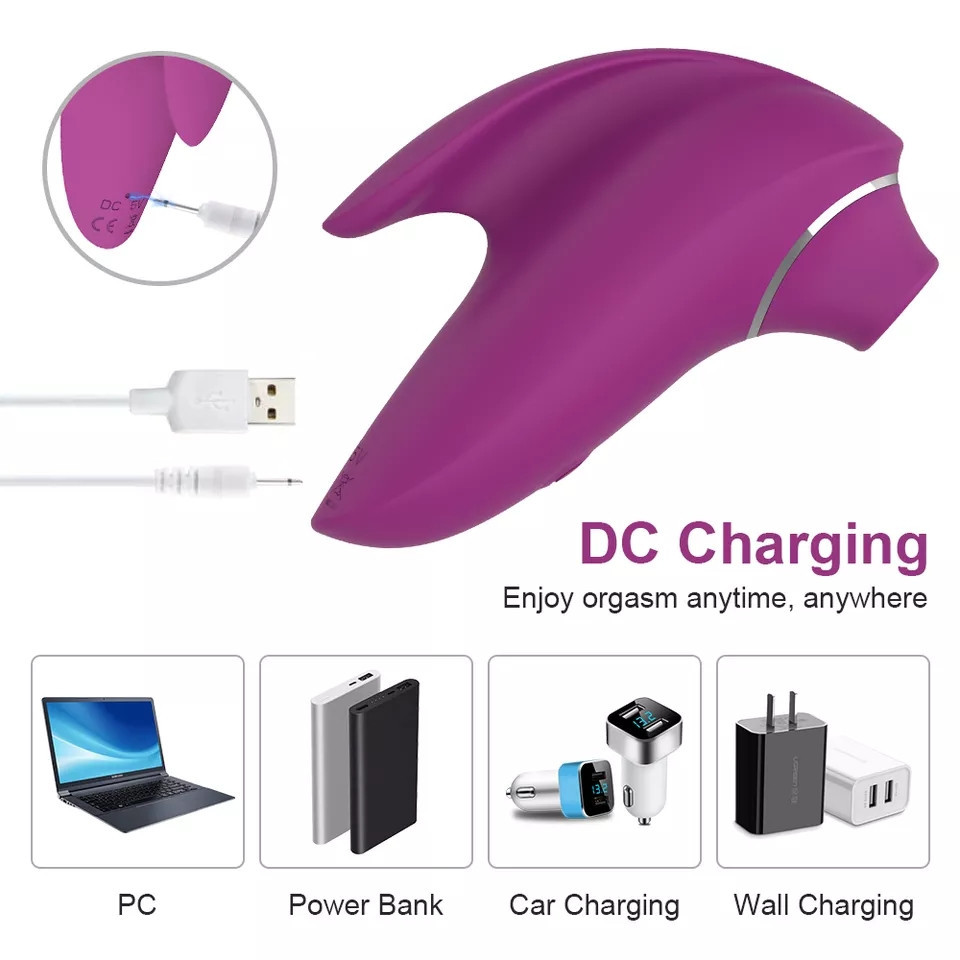 Вакуумний стимулятор фіолетовий, довжина 10см, ширина 3,8см Київ - фото 4