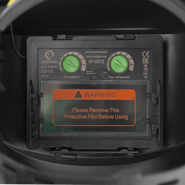 Зварювальна маска Хамелеон SP-0062, 2 сенсора, DIN 9-13, 1/25000 с, вікно 93×43 мм маска для зварювання Львів - фото 6