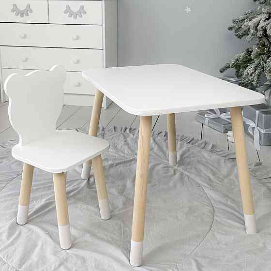 Детская красивая мебель столик и стульчик для ребенка, набор детской мебели столик и стульчик детский белый Киев