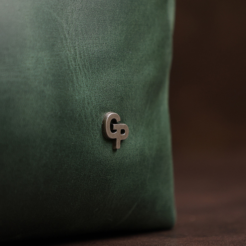 Шкіряна косметичка унісекс GRANDE PELLE 11573 Зелений Київ - фото 7