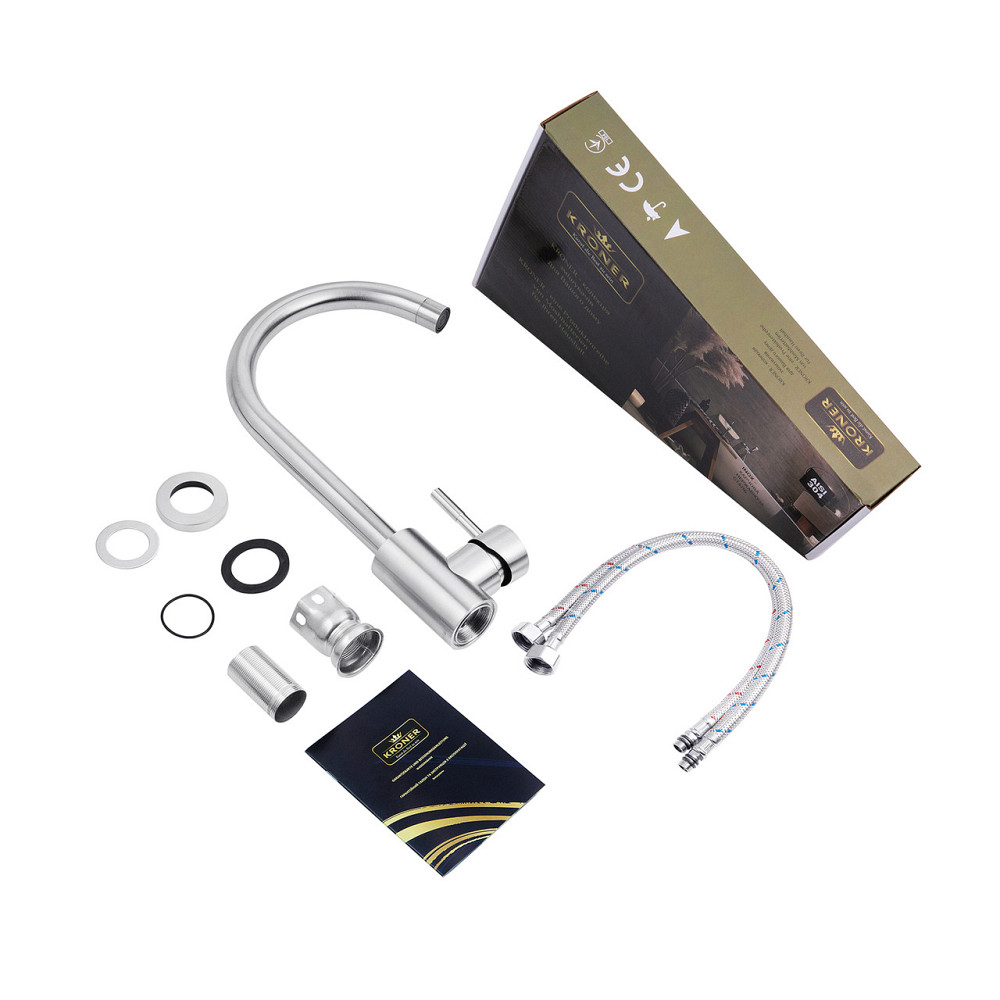 Змішувач для кухні Kroner KRP Edelstahl Klassisch - ESG035 сатин Київ - фото 8