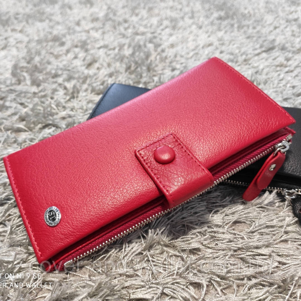 Стильний жіночий гаманець клатч на багато карток червоного кольору ST 1432 Київ - фото 2