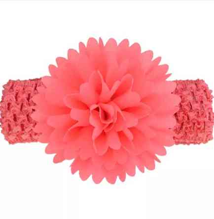 Повязка для девочки на голову с цветком 30-50 см коралловый Киев