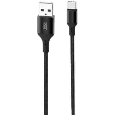 Дата кабель USB 2.0 AM to USB-C 1.0m braided black XO (XO-NB143C1-BK) Винница