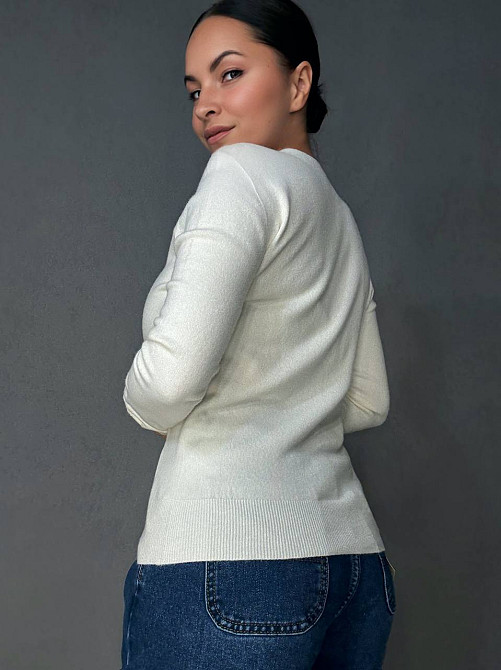 Светр жіночий A-N 2403 водолазка гольф базовий з круглим горлом, білий, one size Київ - фото 11