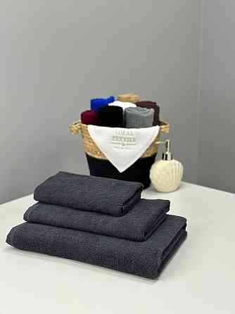 Комплект полотенец однотонных Ideal Textile 40х70+50х90+70х140 см 400 г/м2 (56860941) Графітовий Черновцы