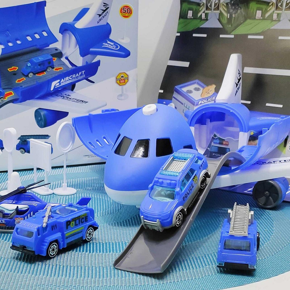 Літак паркування з машинками 4шт з музикою Біло-блакитний (8826A) Чернигов - изображение 3