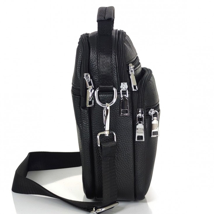 Чоловіча чорна шкіряна сумка-барсетка 22х24х8, месенджер Bexhill A25-228C чорний Київ - фото 10