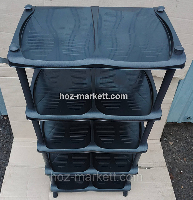 Полиця для взуття на 5 ярусів чорна еліфція Харків - фото 9