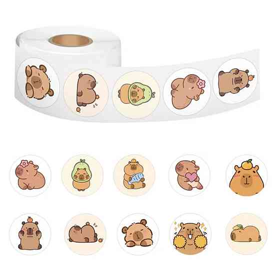 Наклейки капибара 500 шт набор стикеров милые животные для телефона ноутбука скрапбукинга Киев