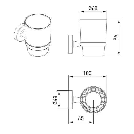 Стакан для зубних щіток VOLLE RONDA de la noche чорний Київ