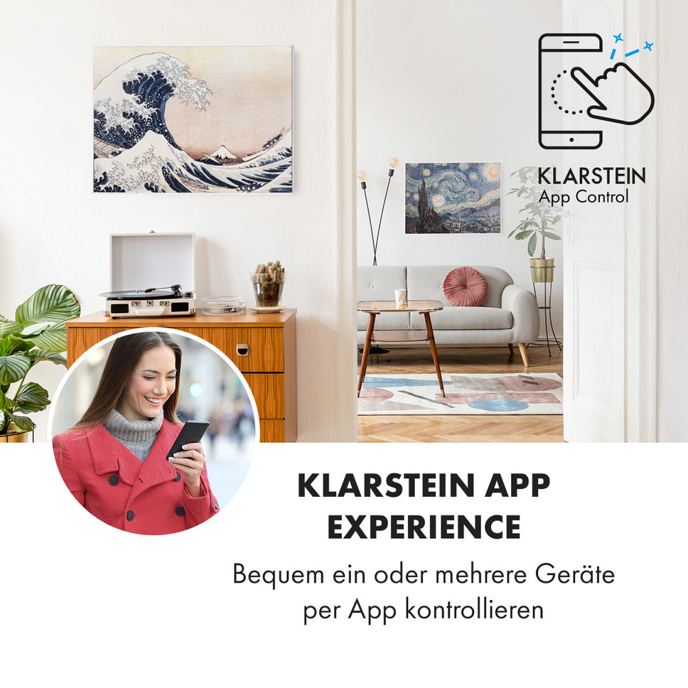 Умный инфракрасный обогреватель Wonderwall Air Art 80x60 см 500 Вт Настенное крепление Wave 80 x 60 см / Ровно - изображение 2