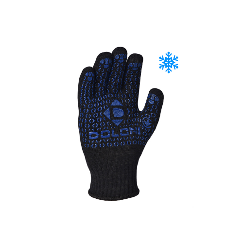 Рукавички 648 трикотаж подвійний з крапкою ПВХ р.10(XL) клас 10+7 чорний Універсал ДКГ Житомир