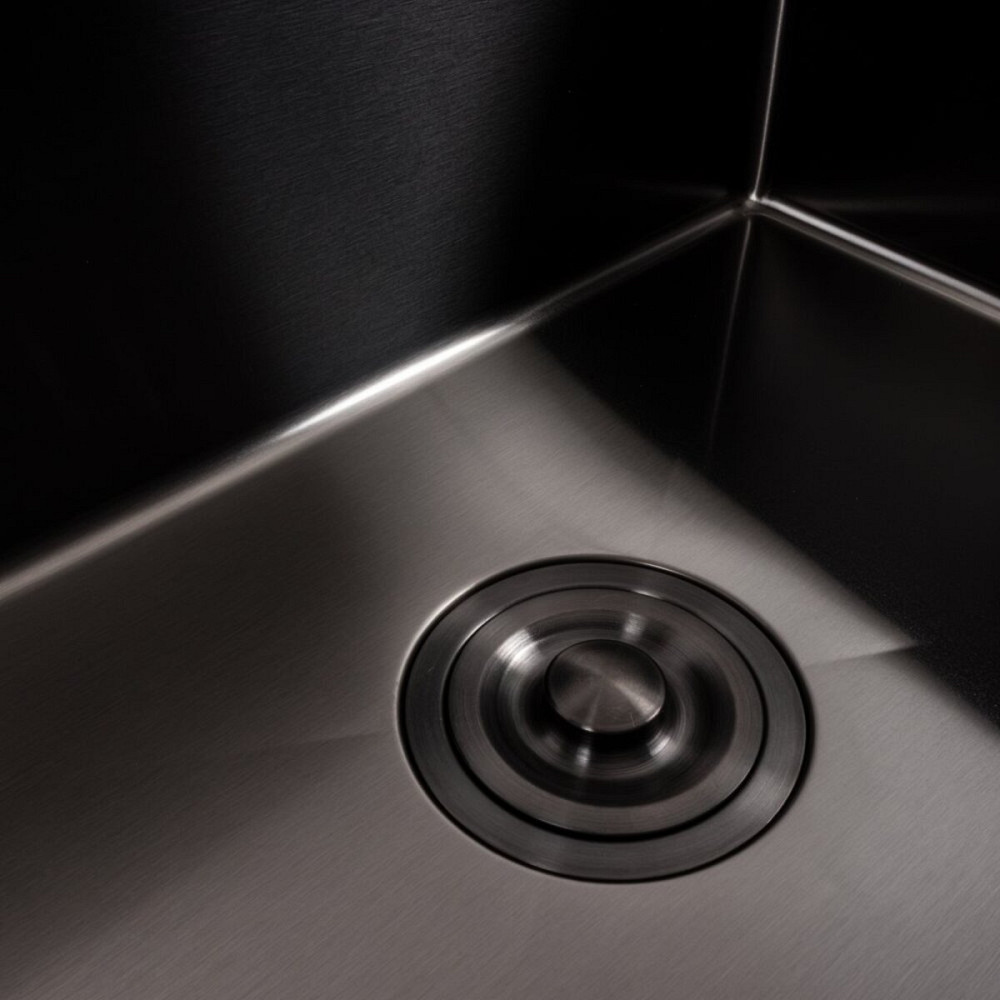 VALESO Кухонна мийка 58*43 PVD чорна Valeso Handmade (сифон круглий, 3,0/0,8) Киев - изображение 6